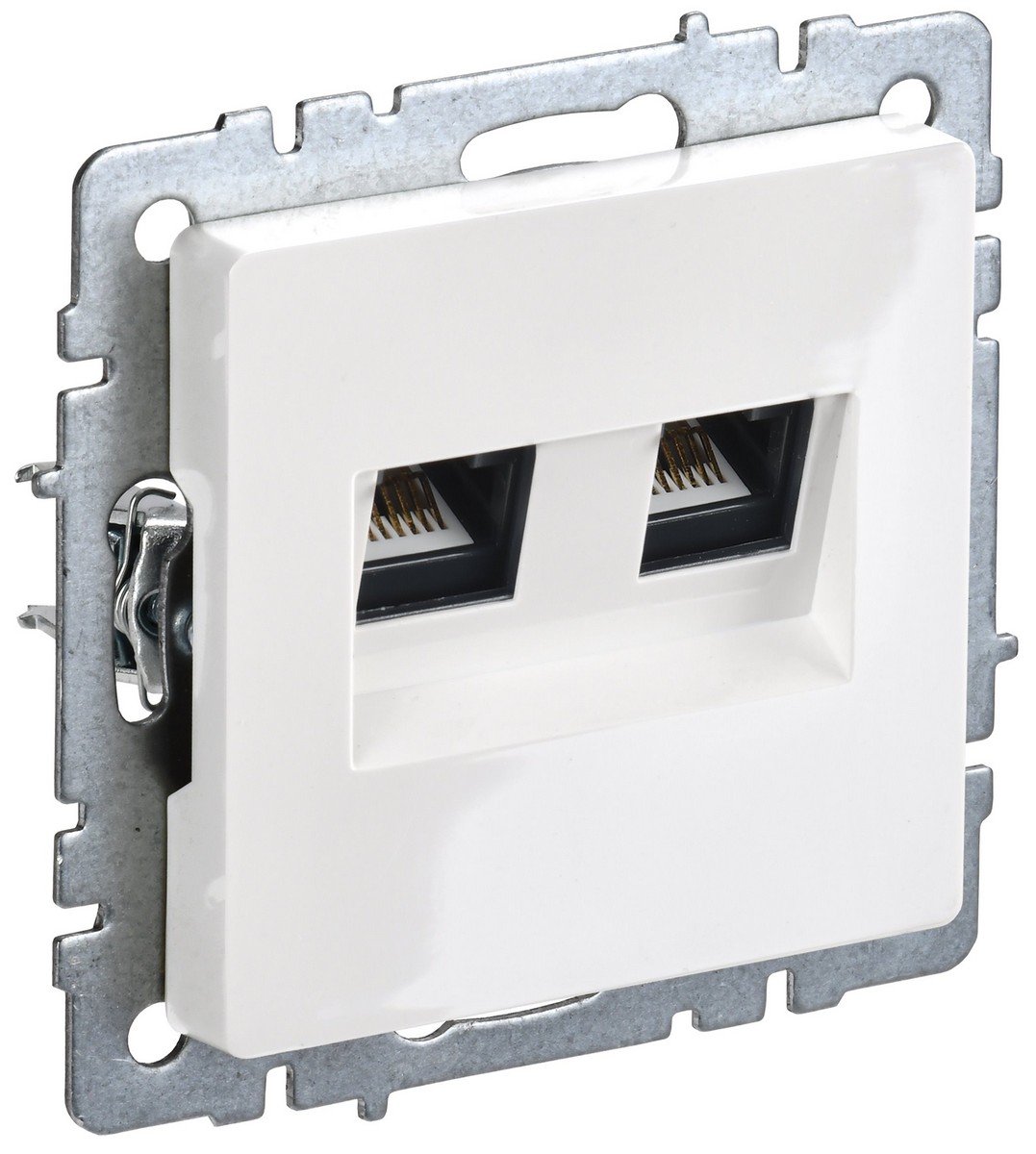 Розетка IEK BRITE двойная RJ11+RJ45 кат.5E РК/Т12-БрБ белый BR-KT20-O-1-K01