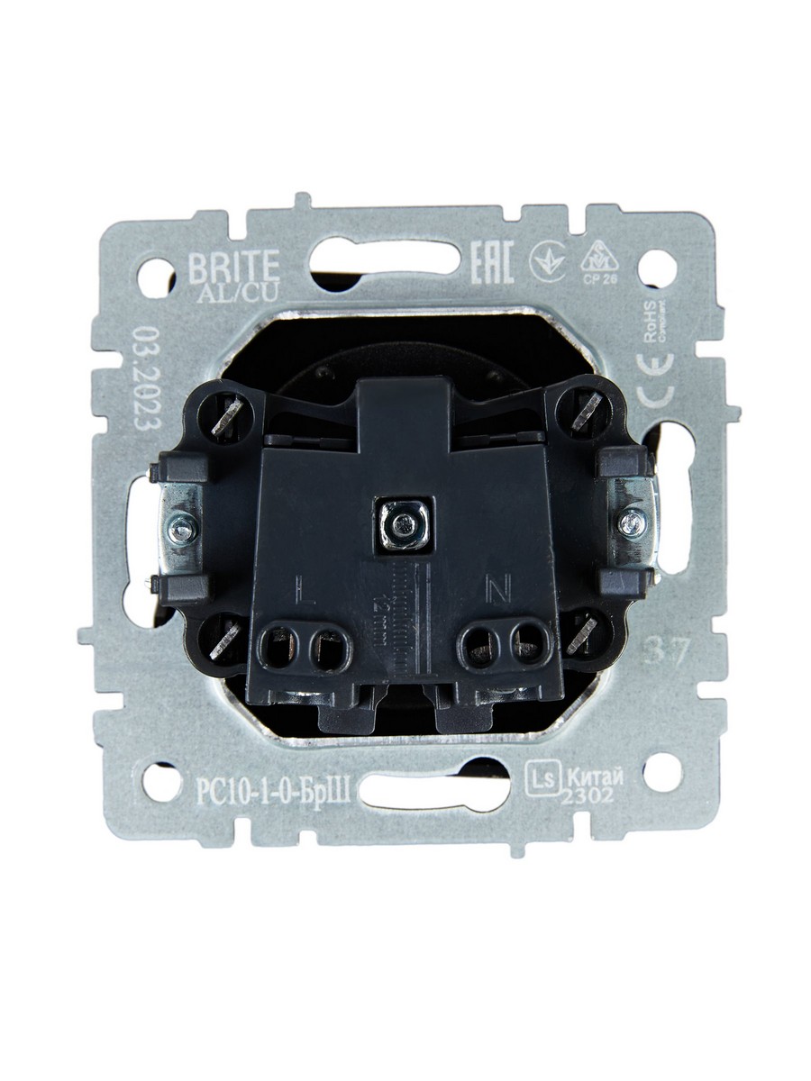 IEK Brite Шампань Розетка IEK BRITE б/з без шторок 10А РС10-1-0-БрШ шампань BR-R10-10-K37