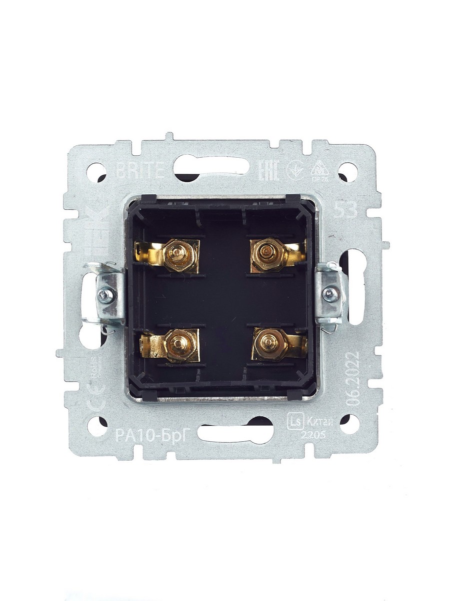 IEK Brite Графит Аудиорозетка IEK BRITE 4-местная РА10-БрГ графит BR-S40-K53