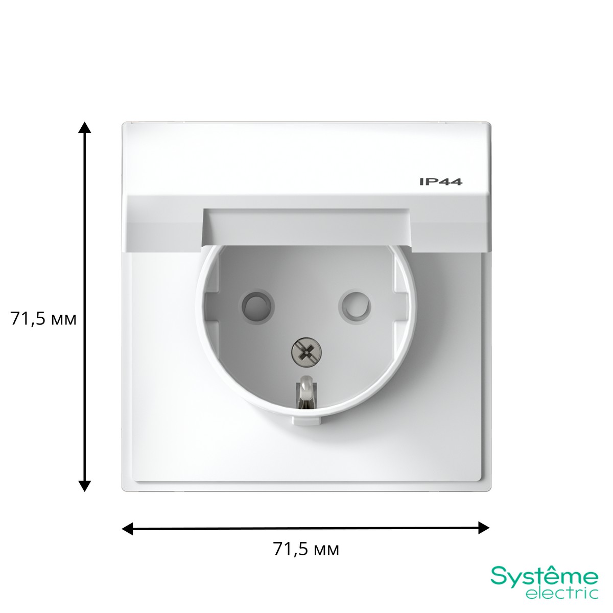Розетка Systeme Electric ArtGallery Белый с заземл. со шт. с крышк 16А IP44 GAL440146