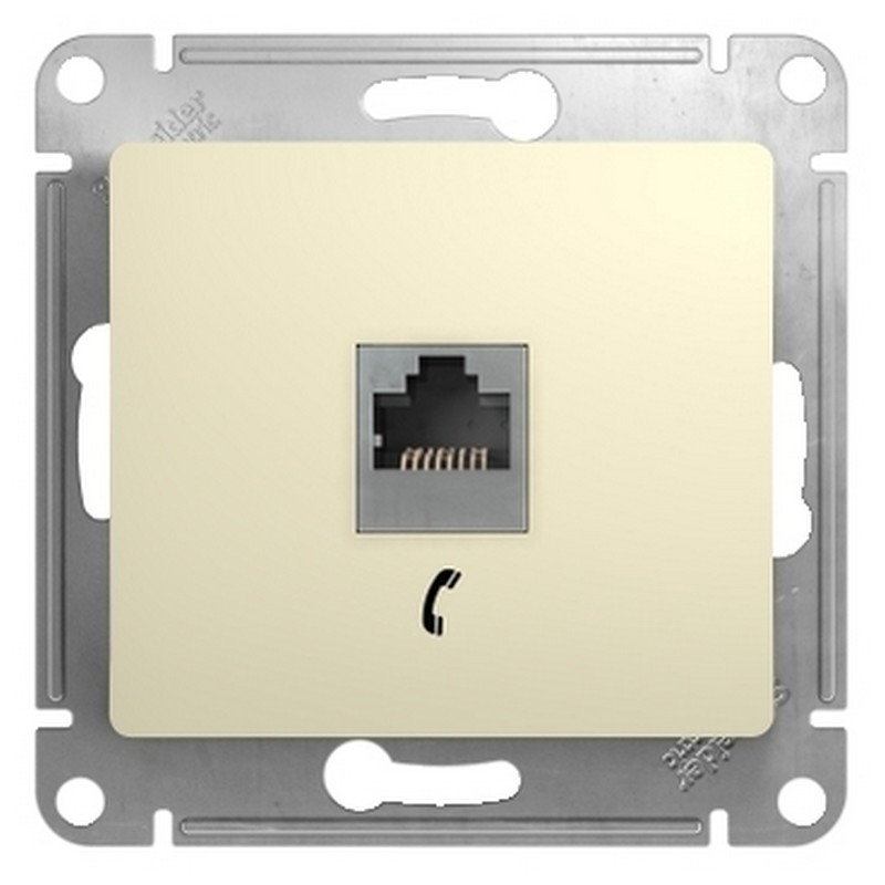 Розетка телефонная Systeme Electric Glossa Бежевый RJ11 GSL000281T