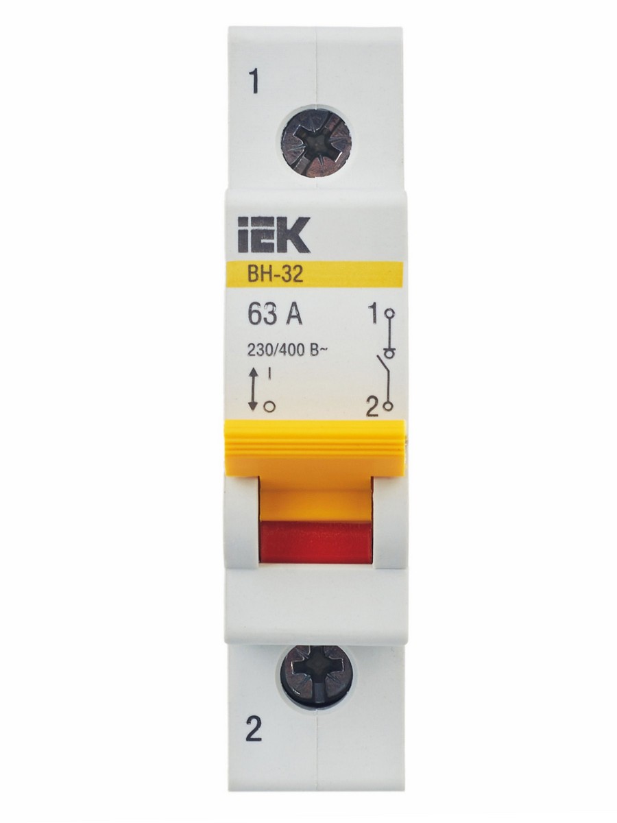Выключатель нагрузки IEK KARAT (мини-рубильник) ВН-32 1Р 63А MNV10-1-063