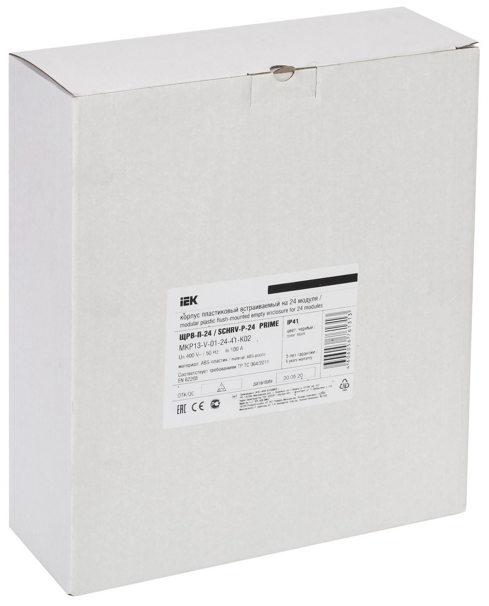Пластиковые боксы и щиты IEK Корпус пластиковый IEK PRIME встраиваемый ЩРВ-П-24 черный IP41 MKP13-V-01-24-41-K02