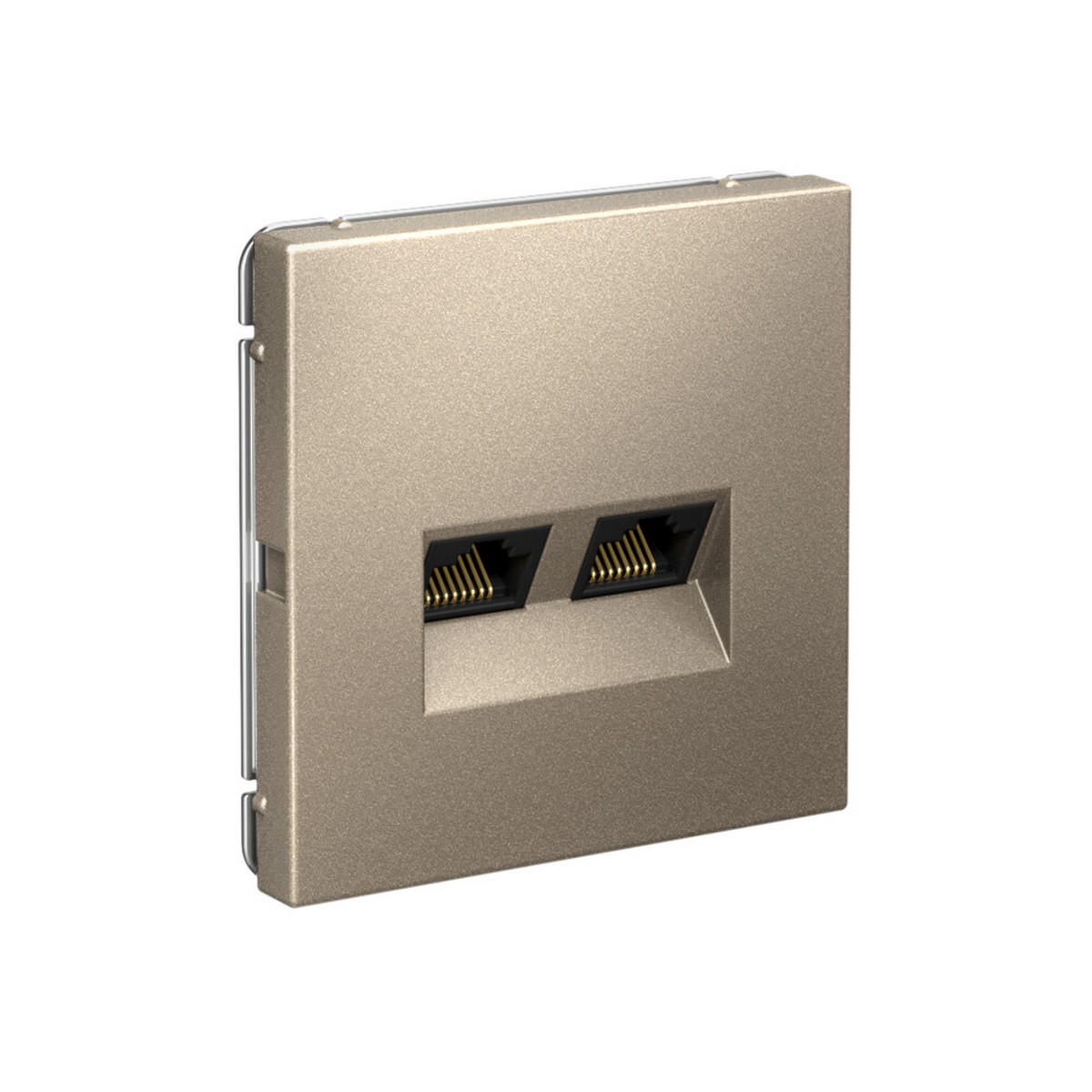 ArtGallery Шампань Розетка Systeme Electric ArtGallery Шампань двойная компьютерная RJ45+RJ45 кат.6А GAL000588