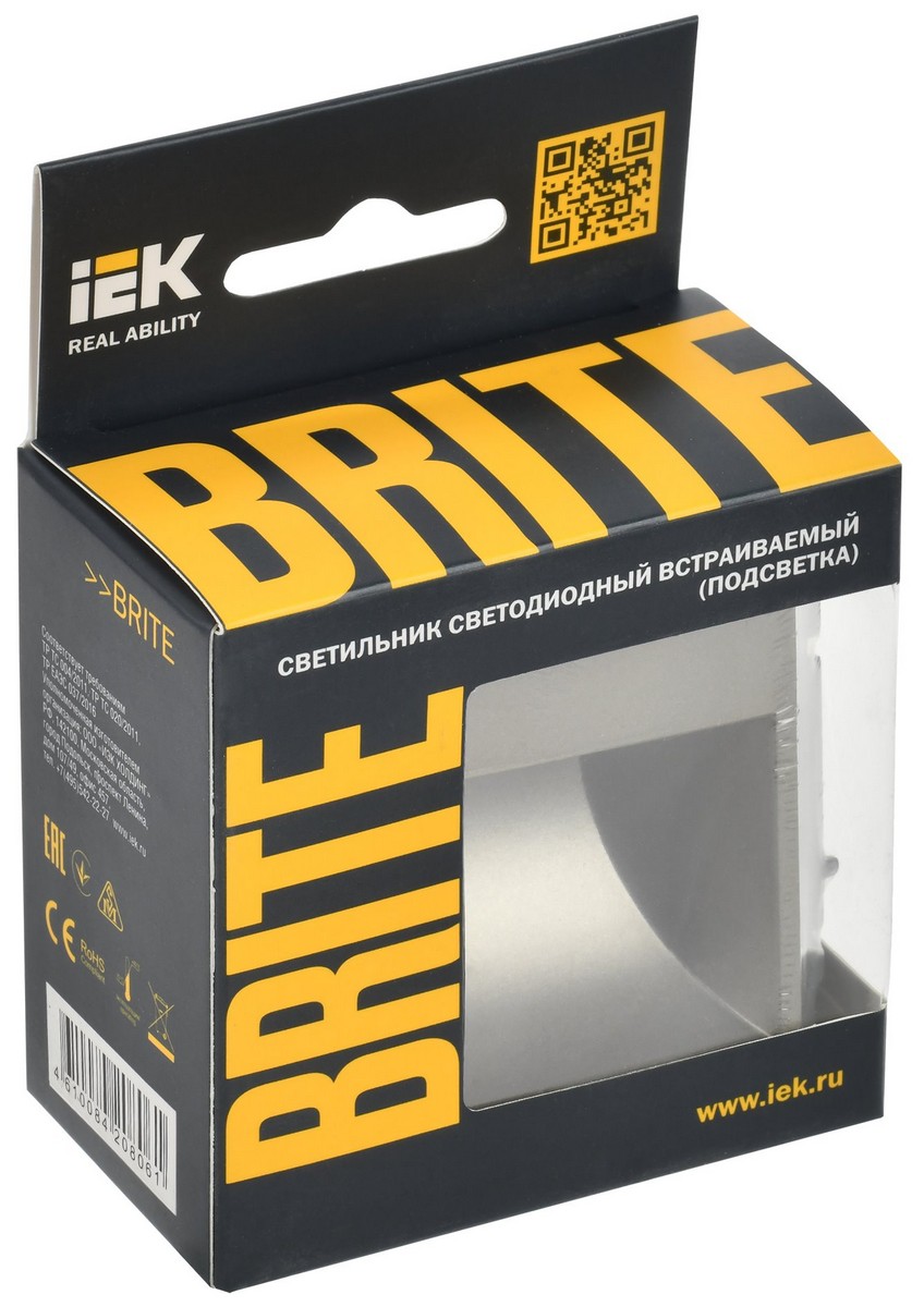 IEK Brite Шампань Подсветка IEK BRITE LED встраиваемая ПЛ20-БрШ шампань BR-FL20-K37