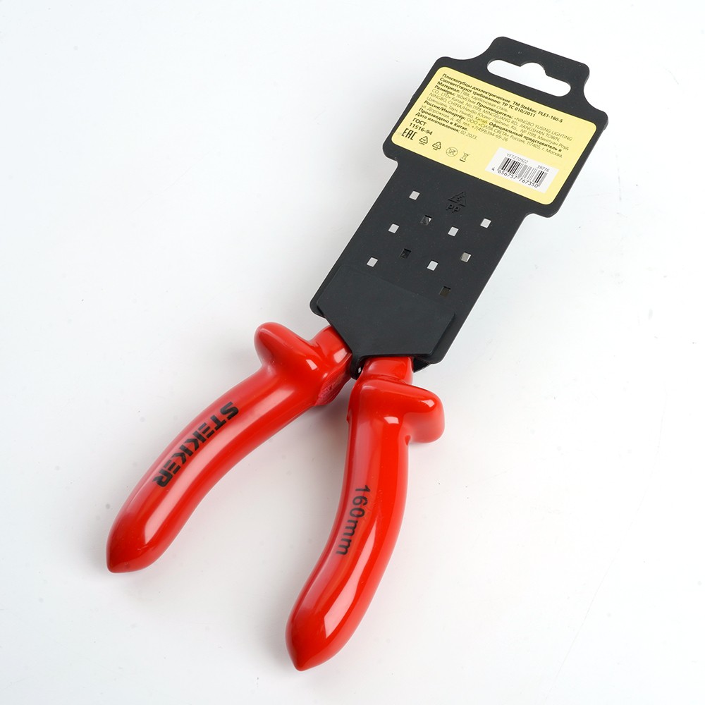 Плоскогубцы комбинированные диэлектрические STEKKER  160мм Cr-V PLE1-160-S 39776 фото