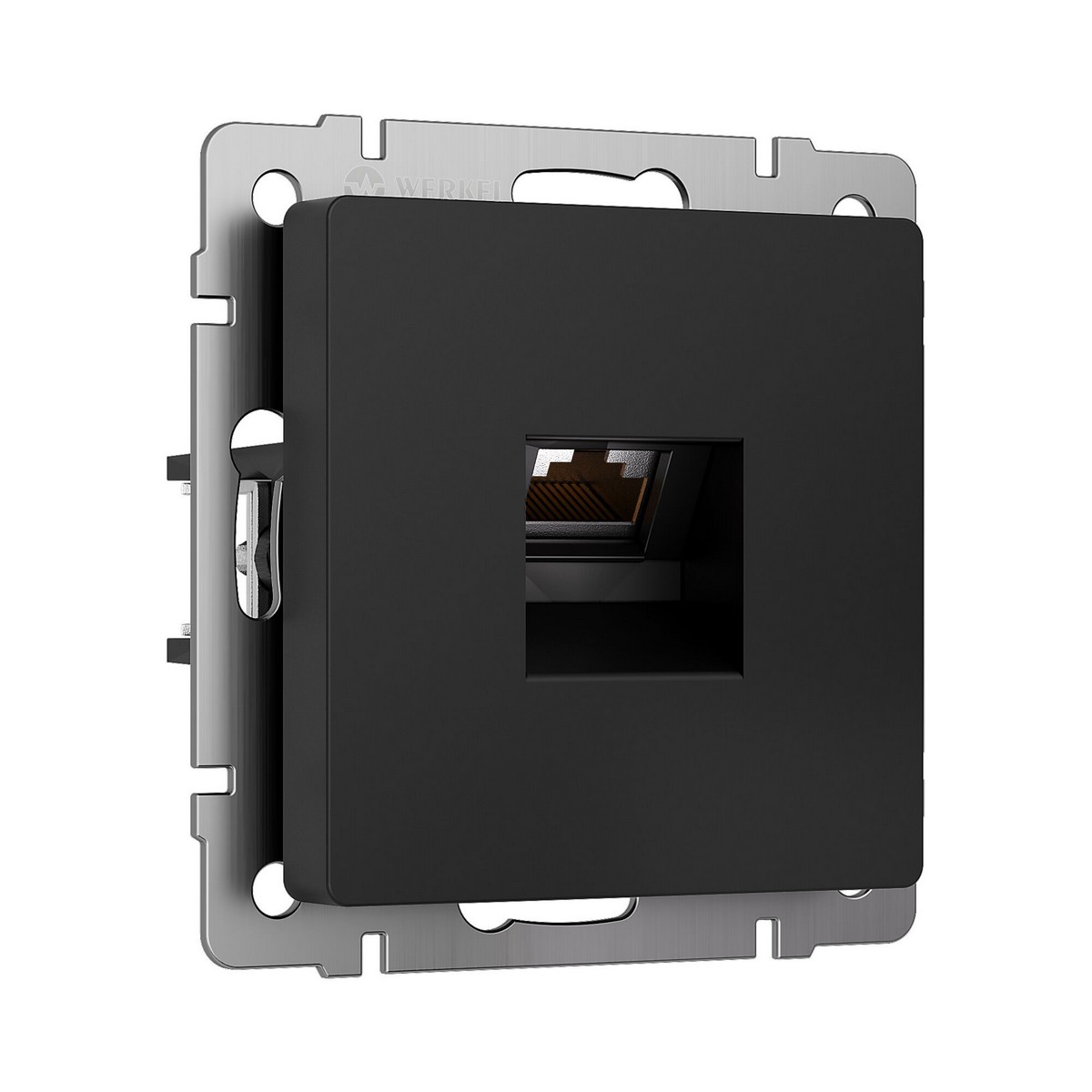 Werkel Черный матовый механизмы Розетка Werkel Ethernet RJ-45 cat. 6A экранированная (черный матовый) W5120108