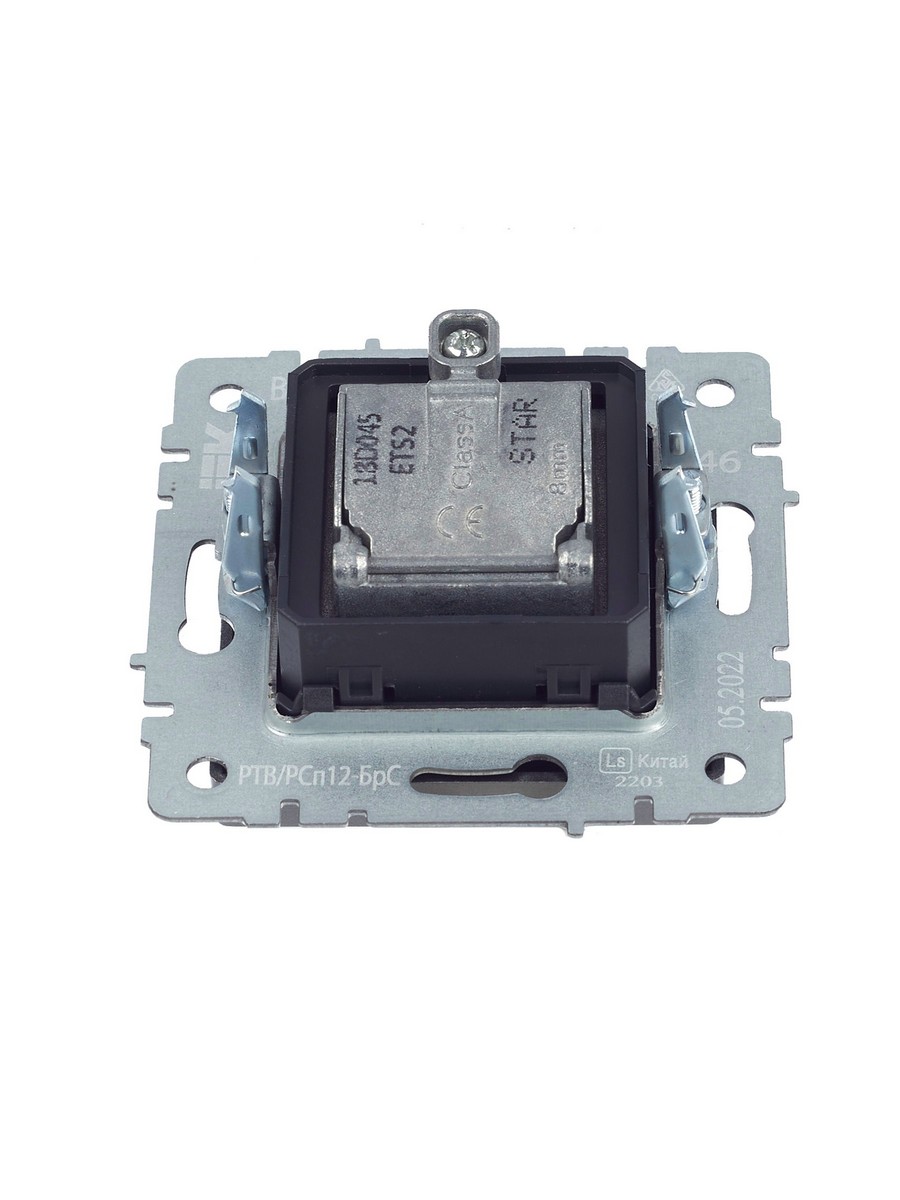 Розетка IEK BRITE двойная TV+SAT РТВ/РСп12-БрС сталь BR-AF20-O-K46