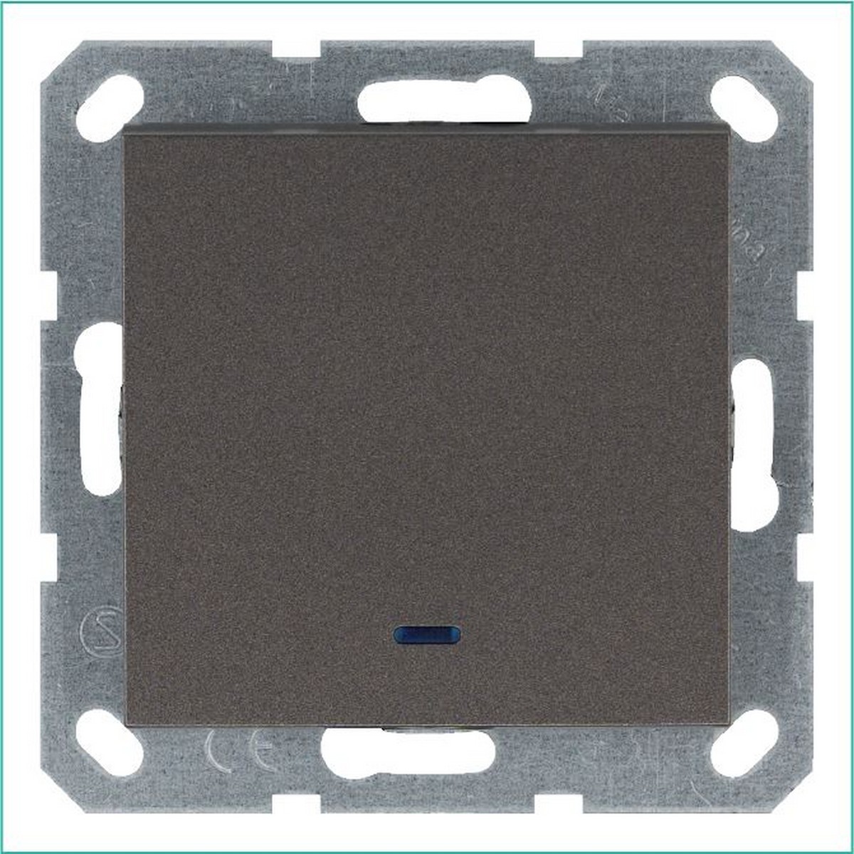 JASMART G - розетки и выключатели Выключатель одноклавишный JASMART со светодиодом Мокко G3011NZ