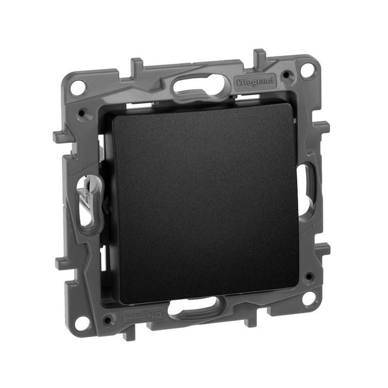 Legrand Etika Антрацит Выключатель Legrand Etika антрацит 1-клавишный, авт.клеммы, 10AX, 250 В 672601