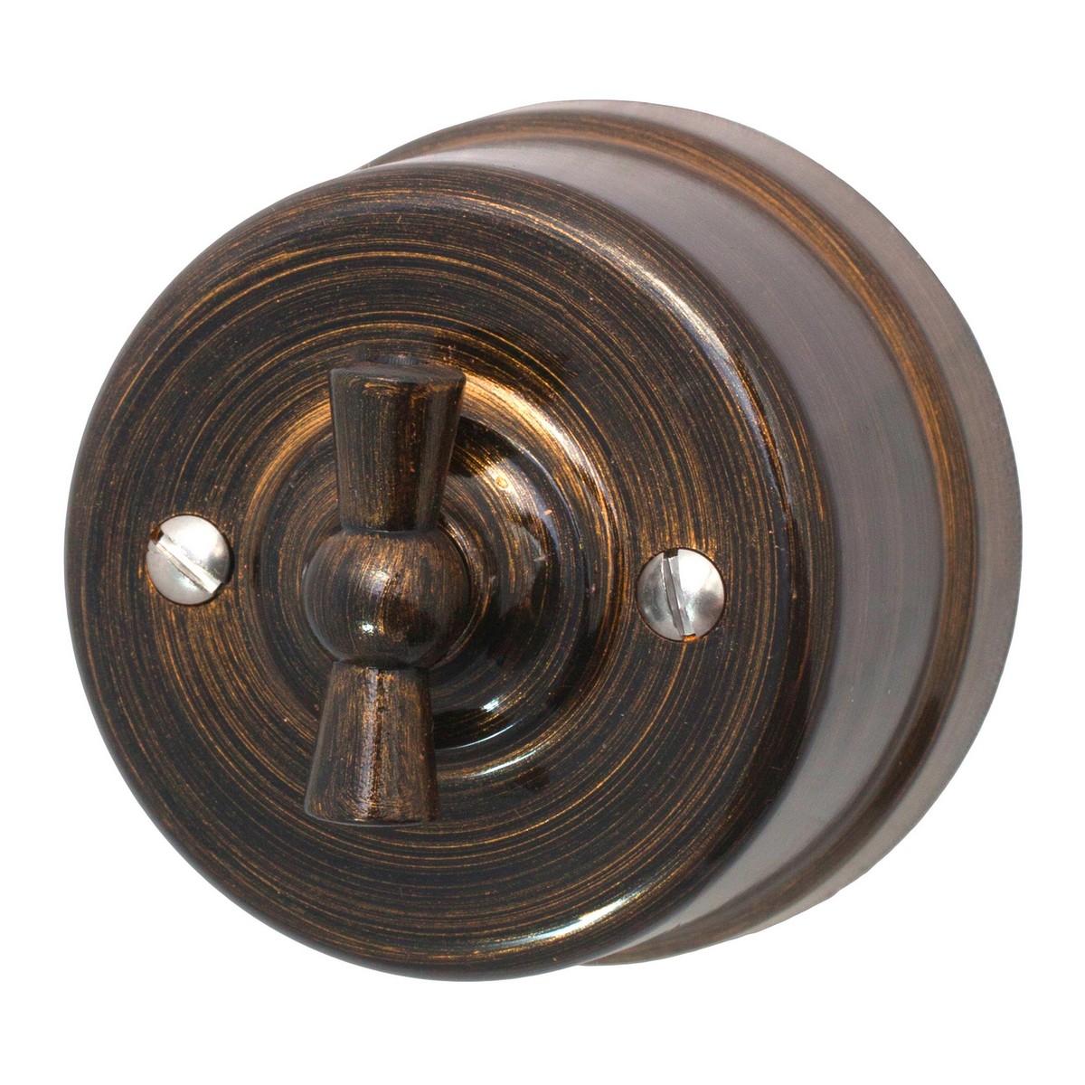 Bironi Лизетта - Ретро розетки и выключатели Выключатель 1-кл BIRONI Пластик Бронза B1-200-25