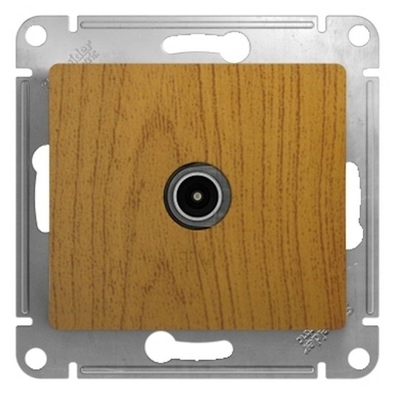 Glossa Дуб Розетка TV Systeme Electric Glossa Дерево Дуб одиночная 1DB GSL000591