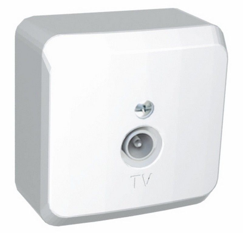 Этюд Белый Розетка TV Schneider Electric Этюд наружный Белый единственная 0,7dB TVA-002B