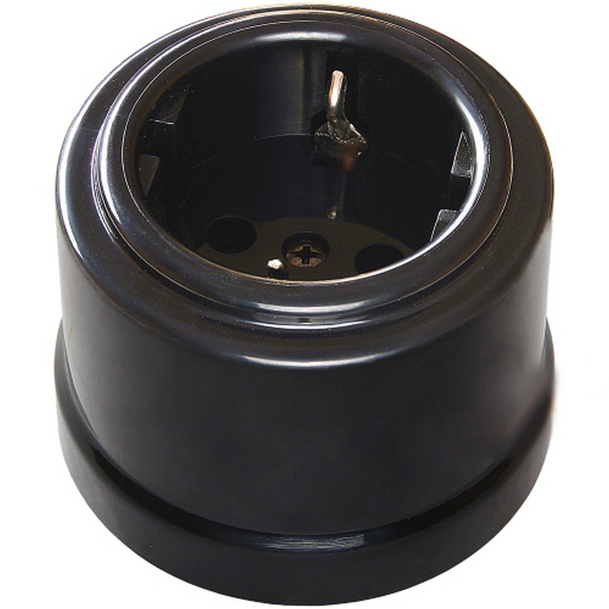 Bironi Лизетта - Ретро розетки и выключатели Розетка электрическая BIRONI Пластик Черный с/з B1-101-23