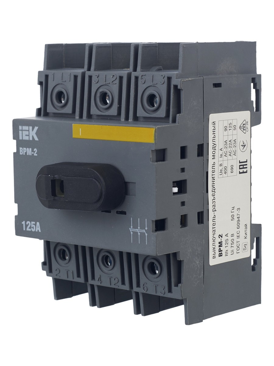 Выключатель-разъединитель IEK KARAT модульный ВРМ-2 3P 125А MVR20-3-125