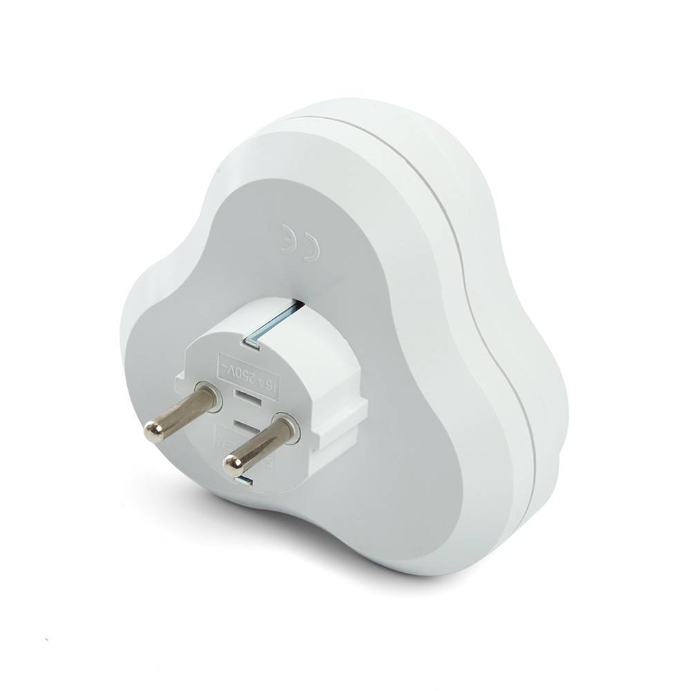 Колодки и удлинители, тройники Разветвитель сетевой 3-местный с/з STEKKER ADP16-23-21, 250V, 16A, ABS пластик, белый 49165 