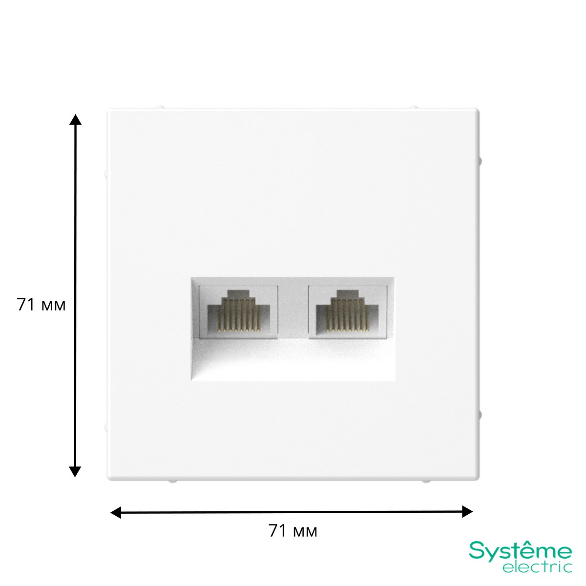 Розетка компьютерная Systeme Electric ArtGallery Белый двойная RJ45+RJ45, кат. 5е,