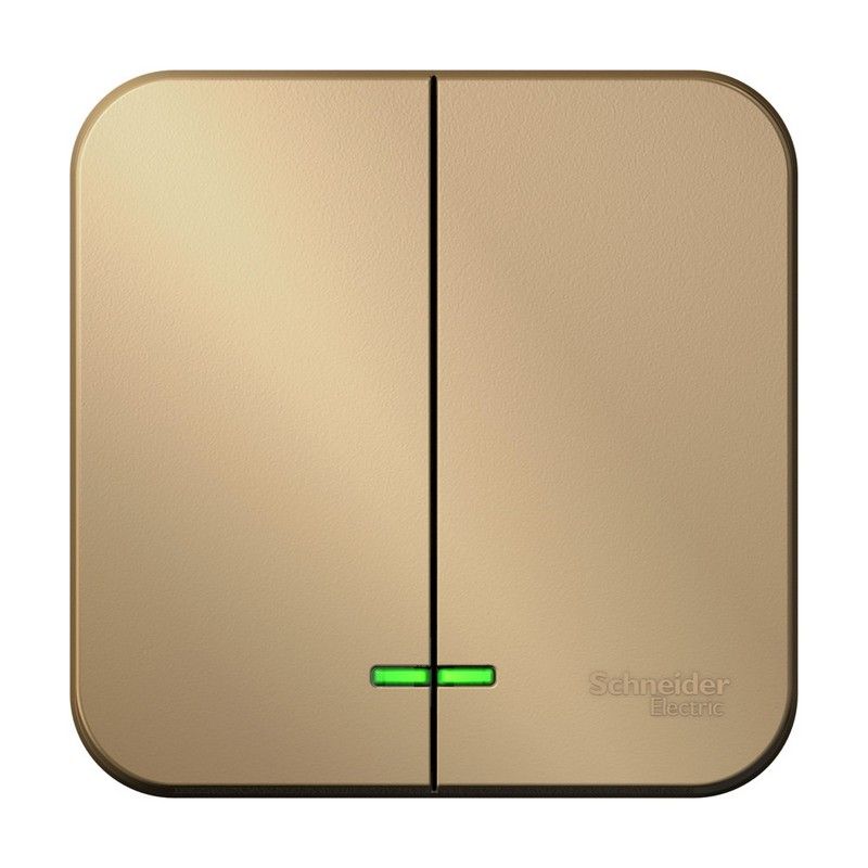 Blanca титан розетки и выключатели Выключатель SE Blanca 2-клавишный Титан наружный с подсветкой BLNVA105104