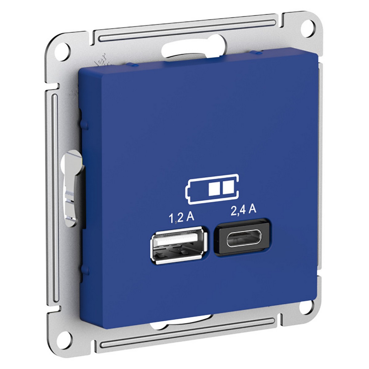 Розетка Systeme Electric AtlasDesign Аквамарин USB A+С 5В/24А 2х5В/12А ATN001139