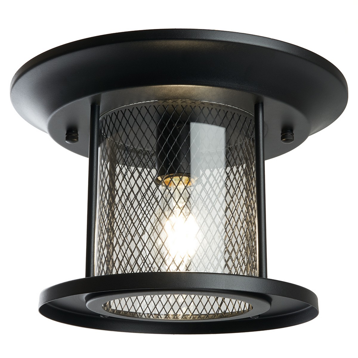 Светильник садово-парковый Feron PL723 на потолок 60W E27 230V черный 48387