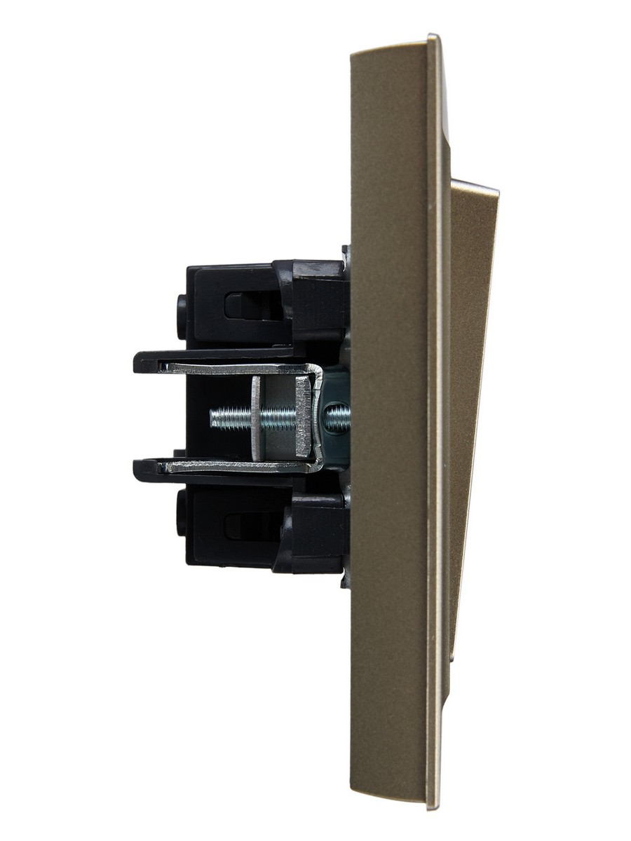 Выключатель IEK BRITE Шампань 2-кл. 10А в сборе ВСР10-2-0-БрШ BR-V20-0-10-K37-F