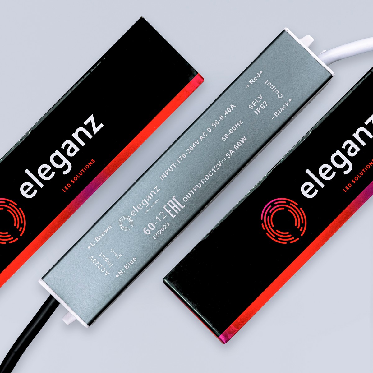 Блок питания для светодиодной ленты Eleganz 12V 60W IP67 герметичный 1117