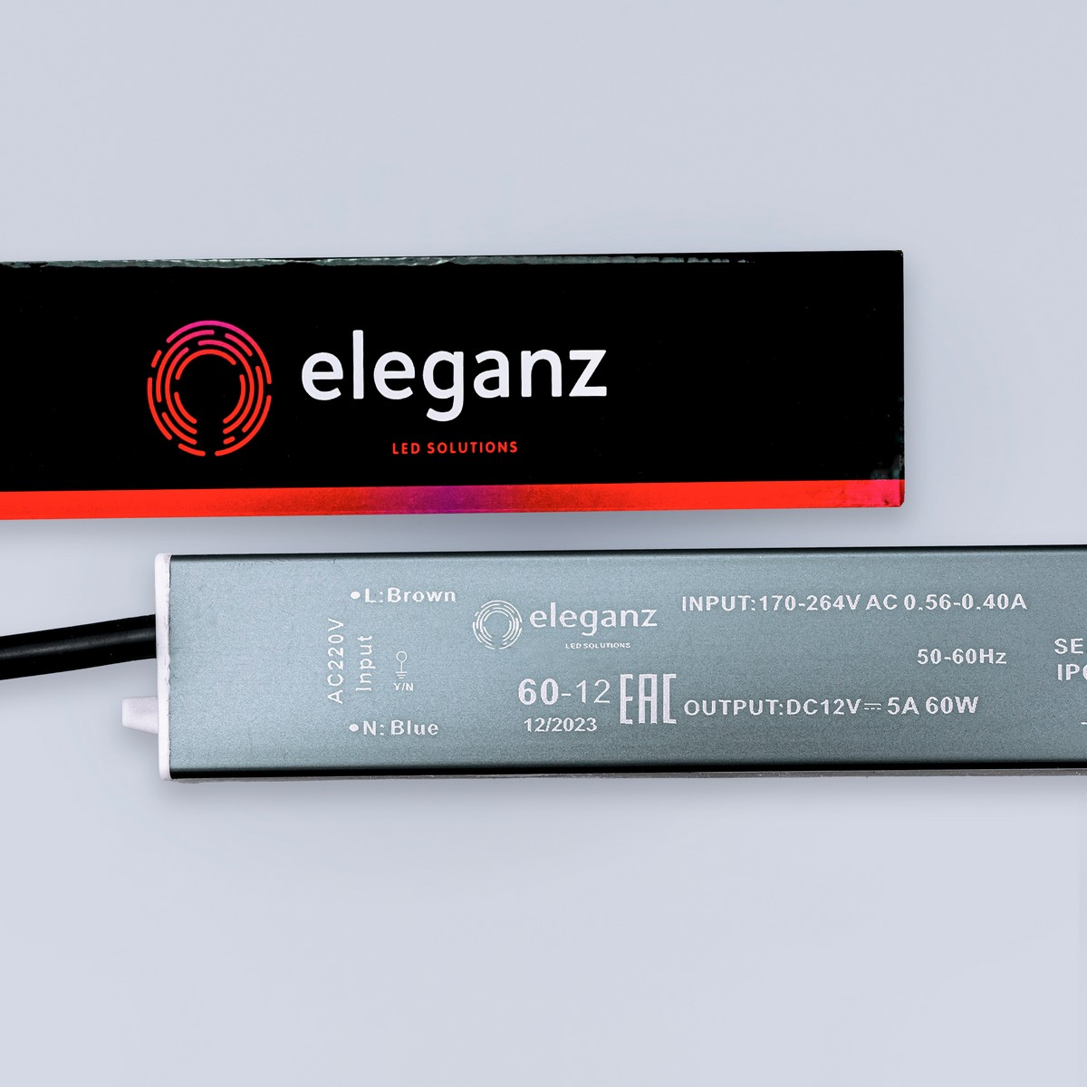 Блок питания для светодиодной ленты Eleganz 12V 60W IP67 герметичный 1117