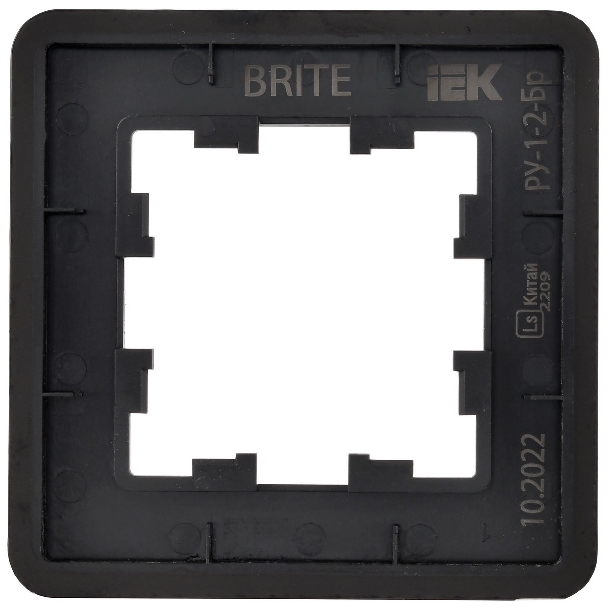 Рамка IEK BRITE DECOR Черный матовый стекло скругл.угол 1-мест. РУ-1-2-Бр RE BR-M12-G-41-K02