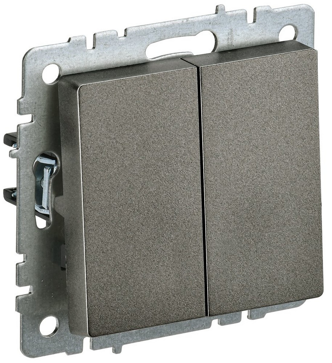 Выключатель IEK BRITE 2-клавишный проходной 10А ВС10-2-6-БрТБ темная бронза BR-V22-0-10-K45