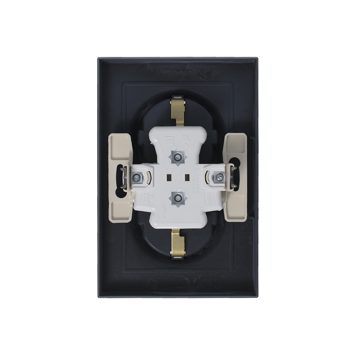 Розетка Systeme Electric AtlasDesign Грифель с/з двойная, 16А, в сборе ATN000724