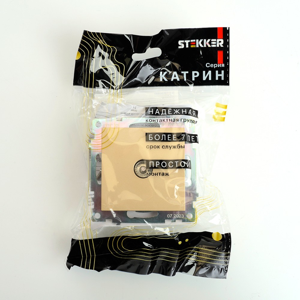 Катрин - Розетки и выключатели Stekker Розетка телевизионная 1-местная STEKKER GLS00-7108-08 75 Ом 5-862МГц Катрин золото 49228