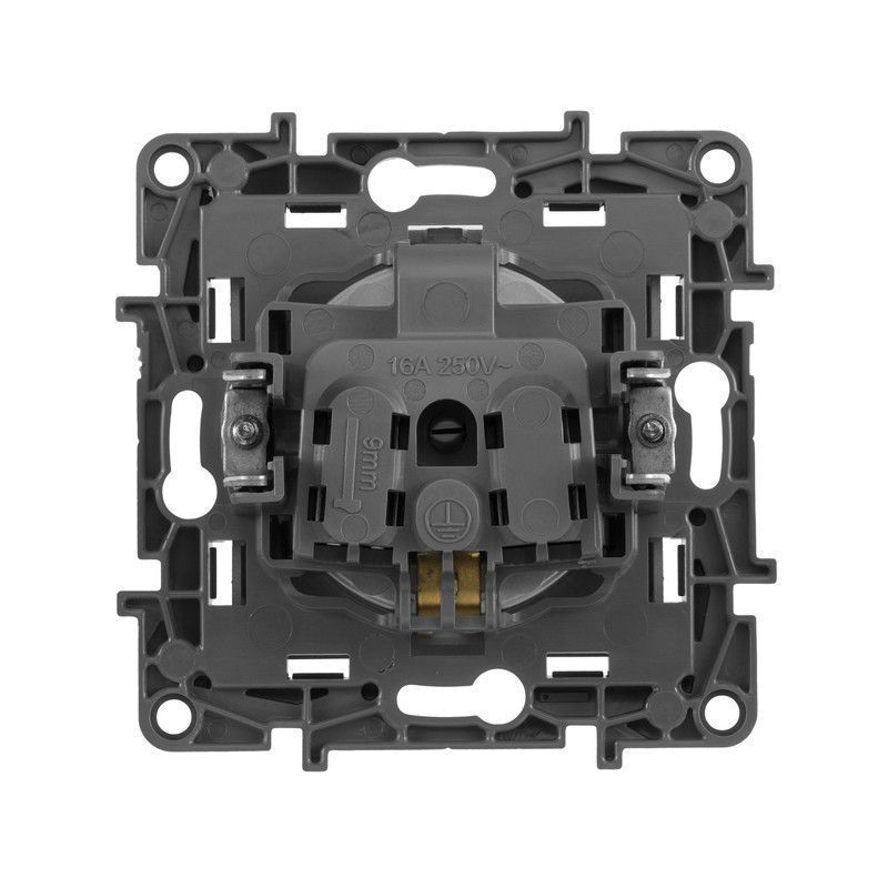 Legrand Etika Алюминий Розетка электрическая Legrand Etika алюминий с/з, винт. клеммы, 16А, 250 В 672421