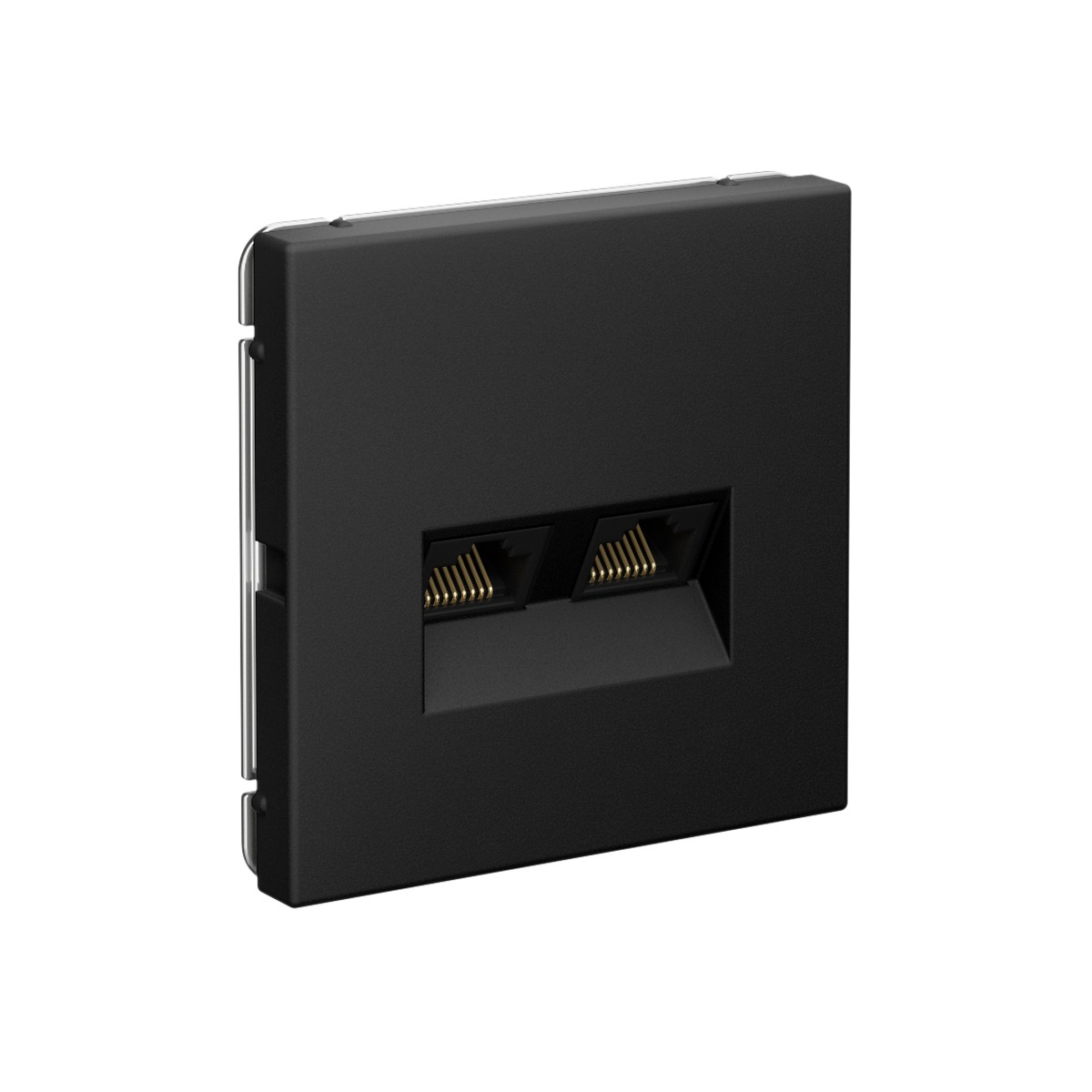 Розетка компьютерная Systeme Electric ArtGallery Карбон двойная RJ45+RJ45, кат. 5е,