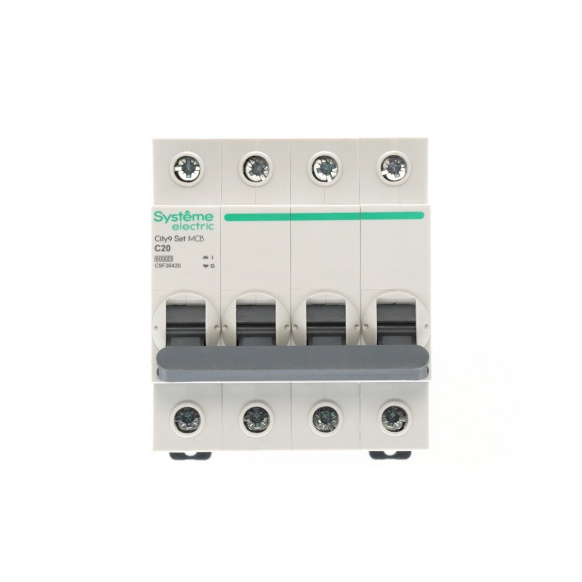 4 полюсные (четырехполюсные) Автоматический выключатель Systeme Electric City9 Set (АВ) С 20А 4P 6kA C9F36420 