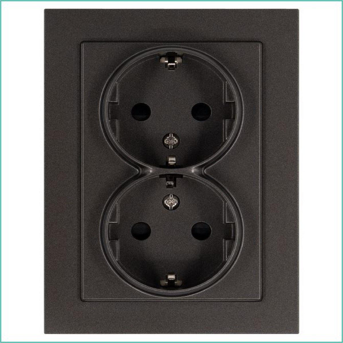 JASMART G - розетки и выключатели Розетка JASMART SCHUKO двойная с защитными шторками Мокко G5504Z