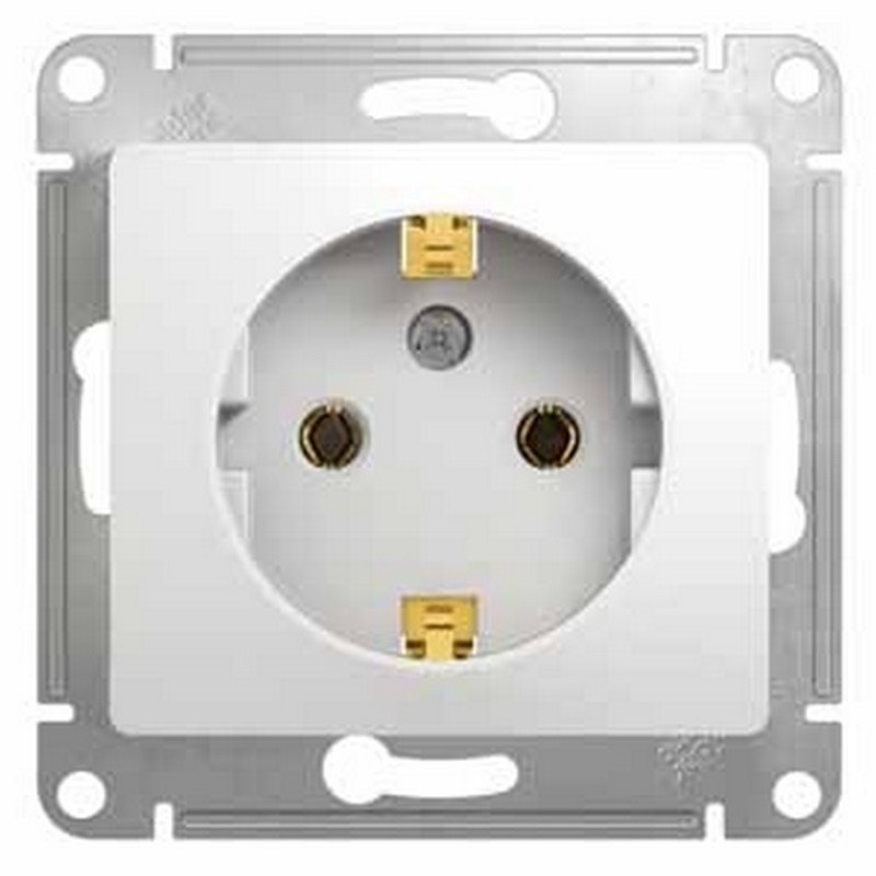 Розетка Systeme Electric Glossa Белый с заземлением GSL000143