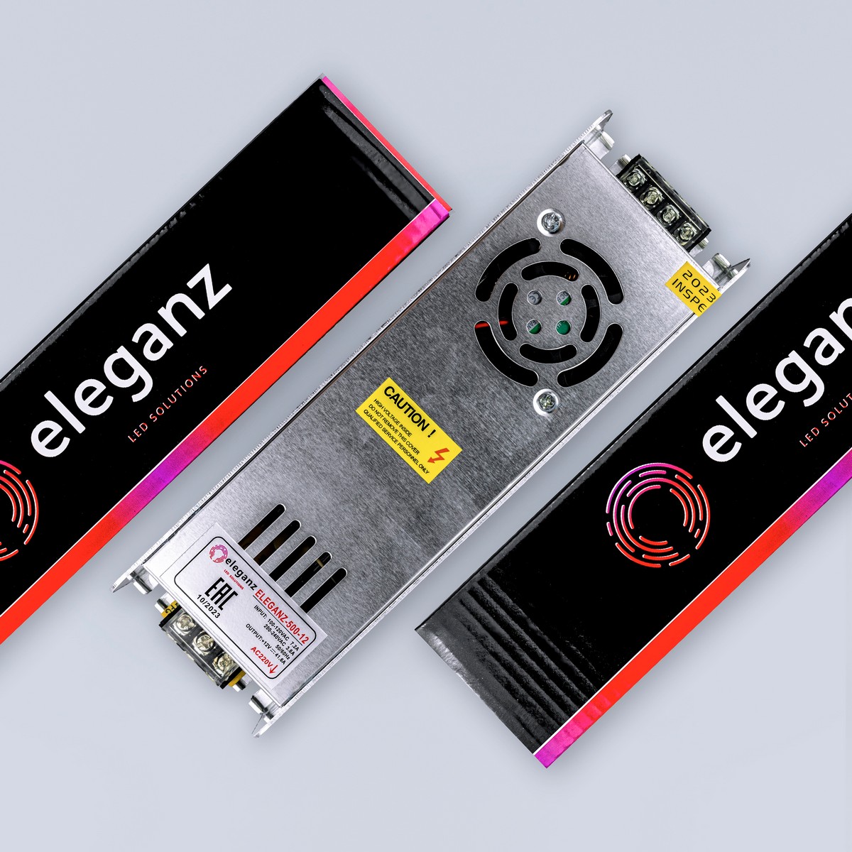 Блок питания для светодиодной ленты Eleganz 12V 500W IP20 узкий 1115