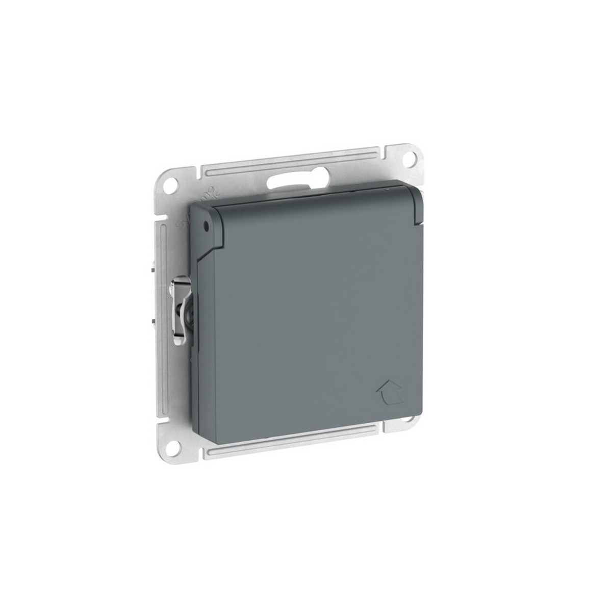 Розетка SE AtlasDesign Грифель с заземл. со шторк. с крышкой IP20 быстрозажим. клем. ATN000746S