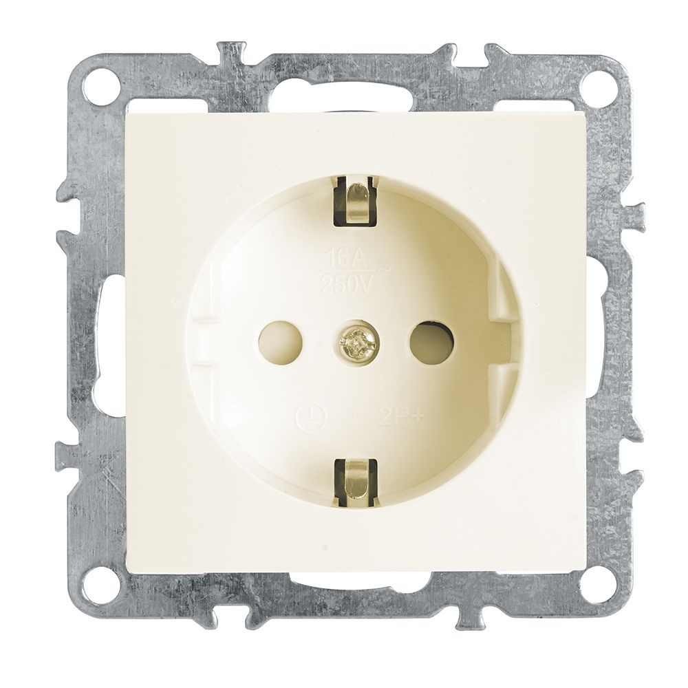 Эрна - Розетки и выключатели Stekker Розетка 1-местная с/з STEKKER PST16-9110-02 16А с защ. шторкой Эрна слоновая кость 39328