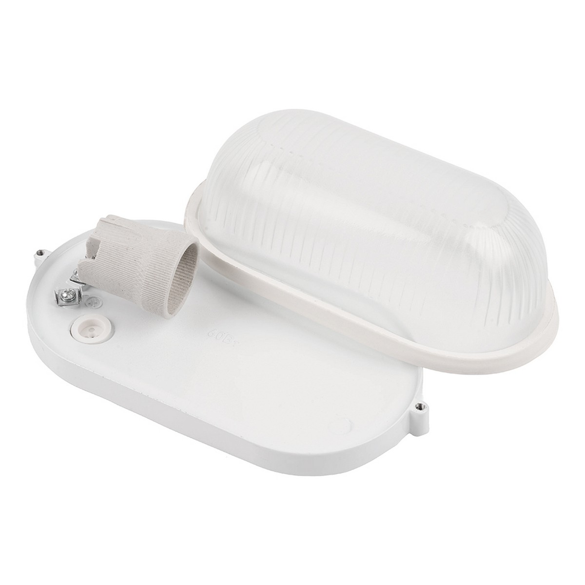 Светильник Feron НБП 04-60-001 212х105х80мм E27 алюм. стекло IP54 белый 53170