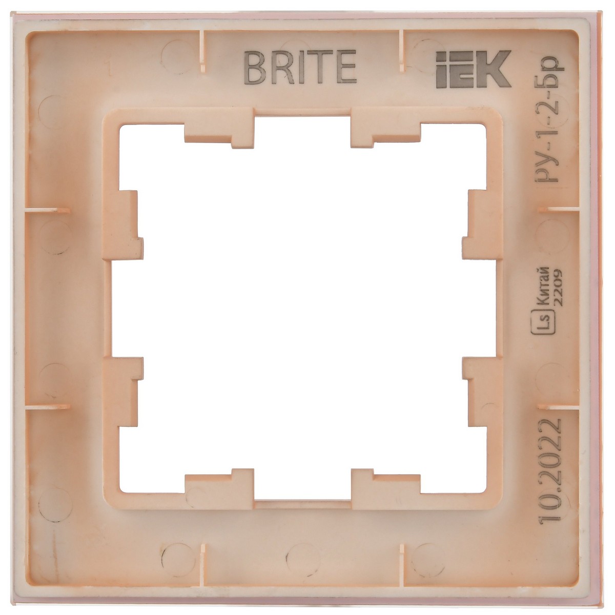 Рамка IEK BRITE DECOR Персик матовый стекло 1-мест. РУ-1-2-БрП BR-M12-G-31-K96