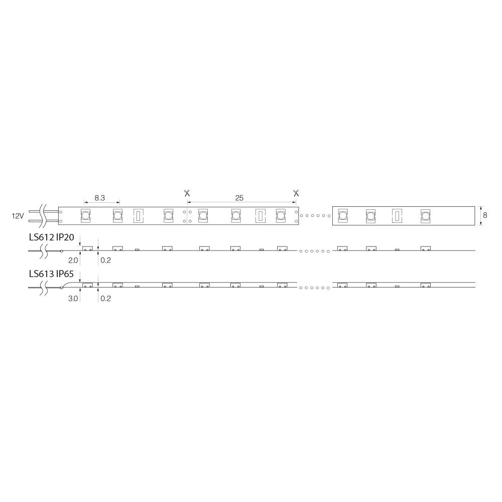 Лента светодиодная Feron LS613 120SMD(2835)/м 9.6Вт/м 12V 3000К IP65 5 метров 27732