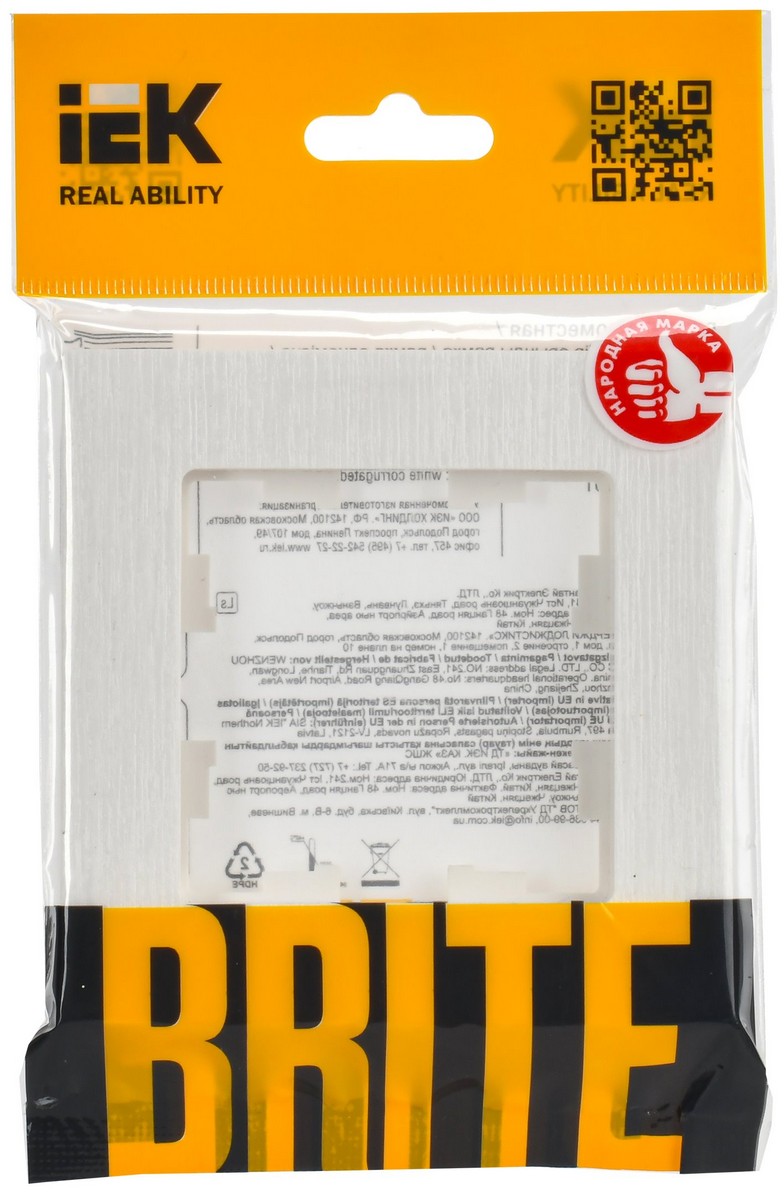 IEK Brite Рамки Рамка IEK BRITE DECOR Белый рифленый 1-м РУ-1-Бр BR-M12-51-K01