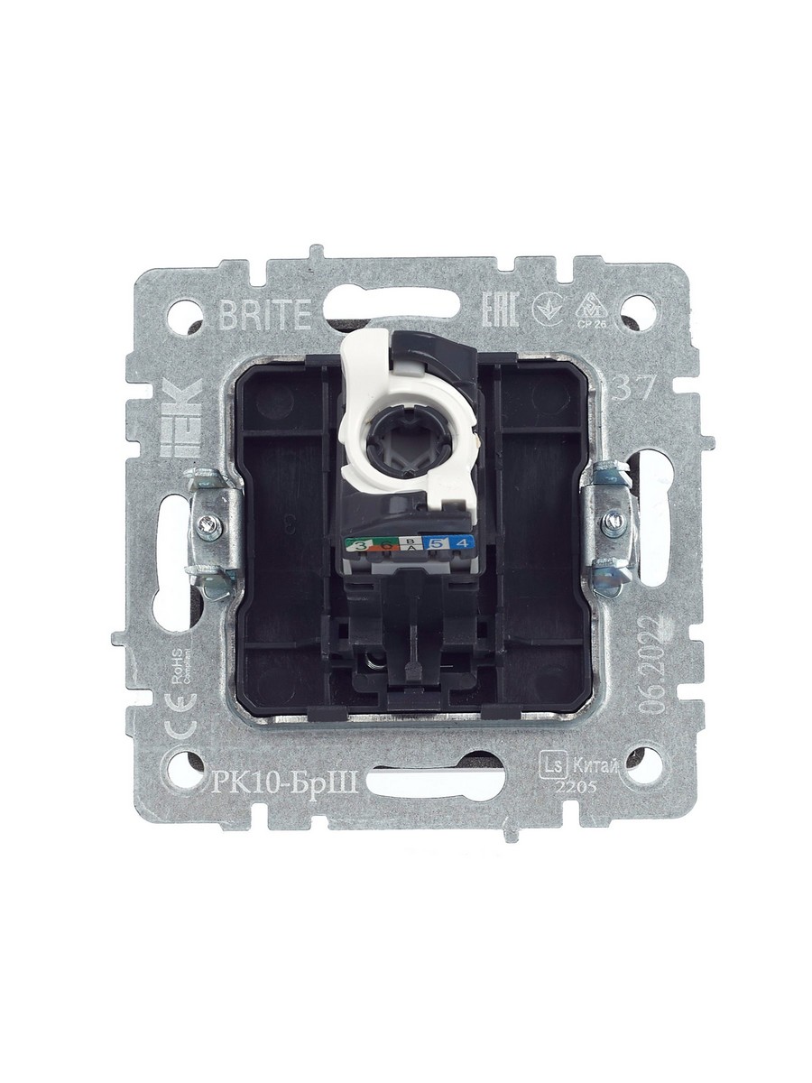 Розетка IEK BRITE компьютерная RJ45 кат.5E РК10-БрШ шампань BR-K10-1-K37