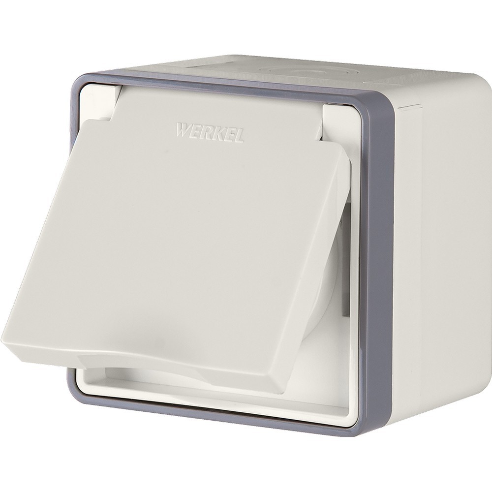 Werkel Gallant слоновая кость Розетка Werkel Gallant WL15-02-04 влагозащ. с зазем. с защит. крышкой и шторками (слоновая кость)