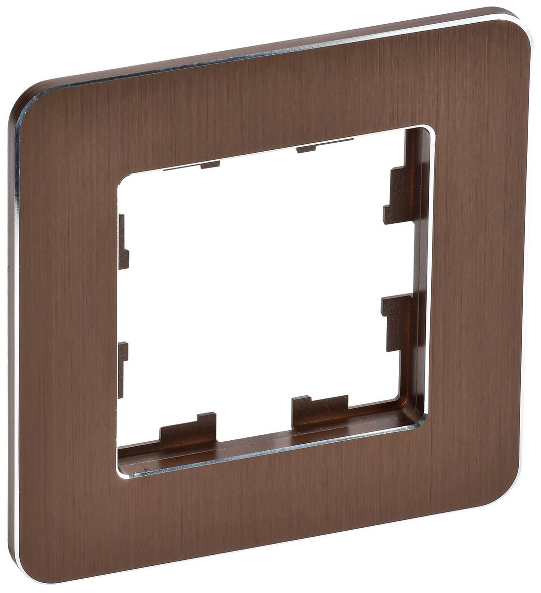 Рамка IEK BRITE DECOR Коричневый металл скругл.угол 1-мест. РУ-1-1-Бр RE AL BR-M12-M-21-K30