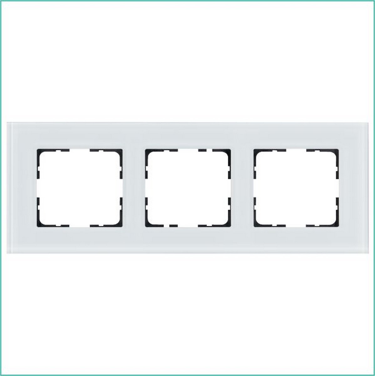 JASMART G - розетки и выключатели Рамка JASMART 3-постовая стекло White Glass G1003GW