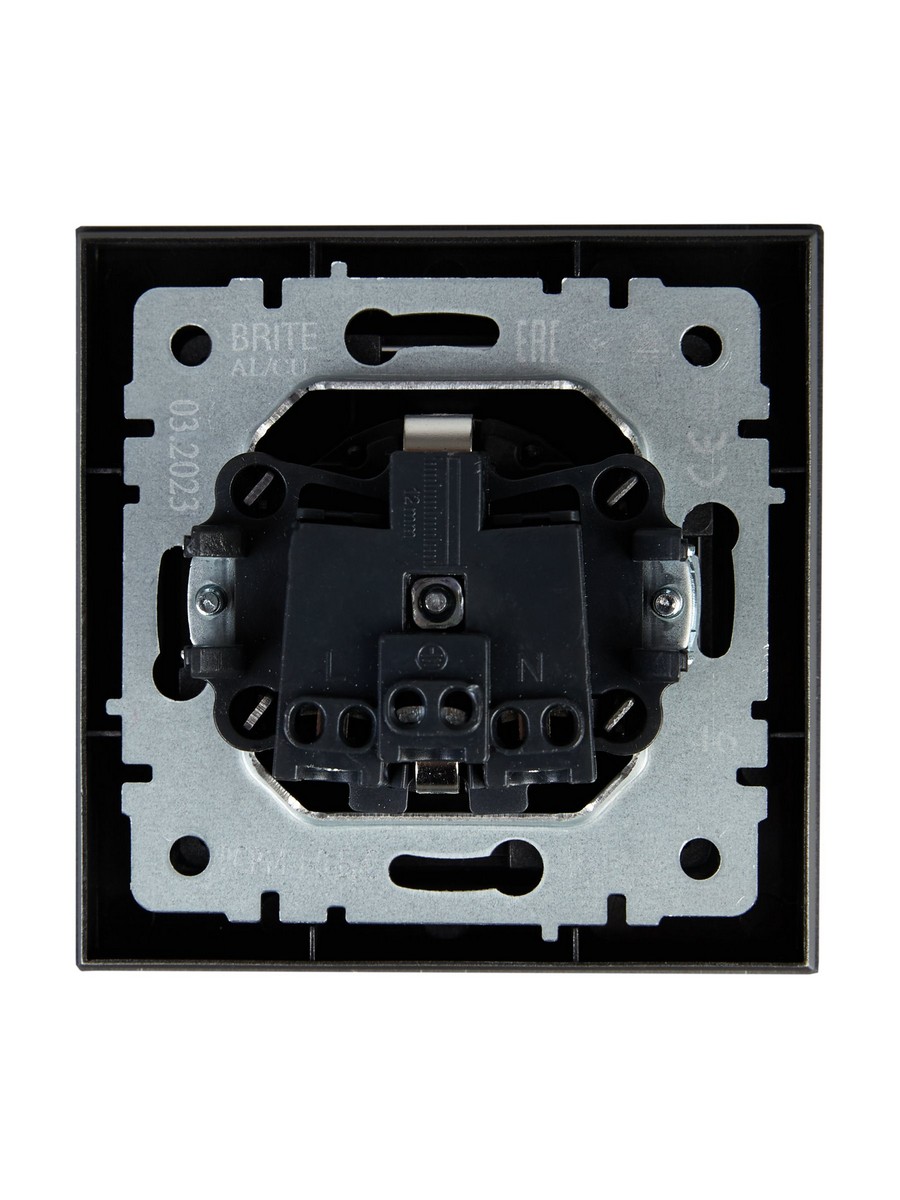 Розетка IEK BRITE Сталь с з/к/ш 16А в сборе РСР14-1-0-БрС BR-R14-16-K46-F