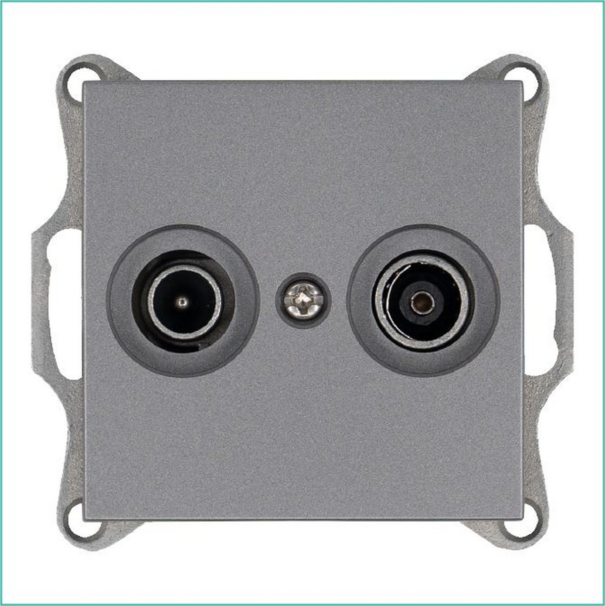 JASMART G - розетки и выключатели Розетка JASMART TV+FM проходная Алюминий G6205S