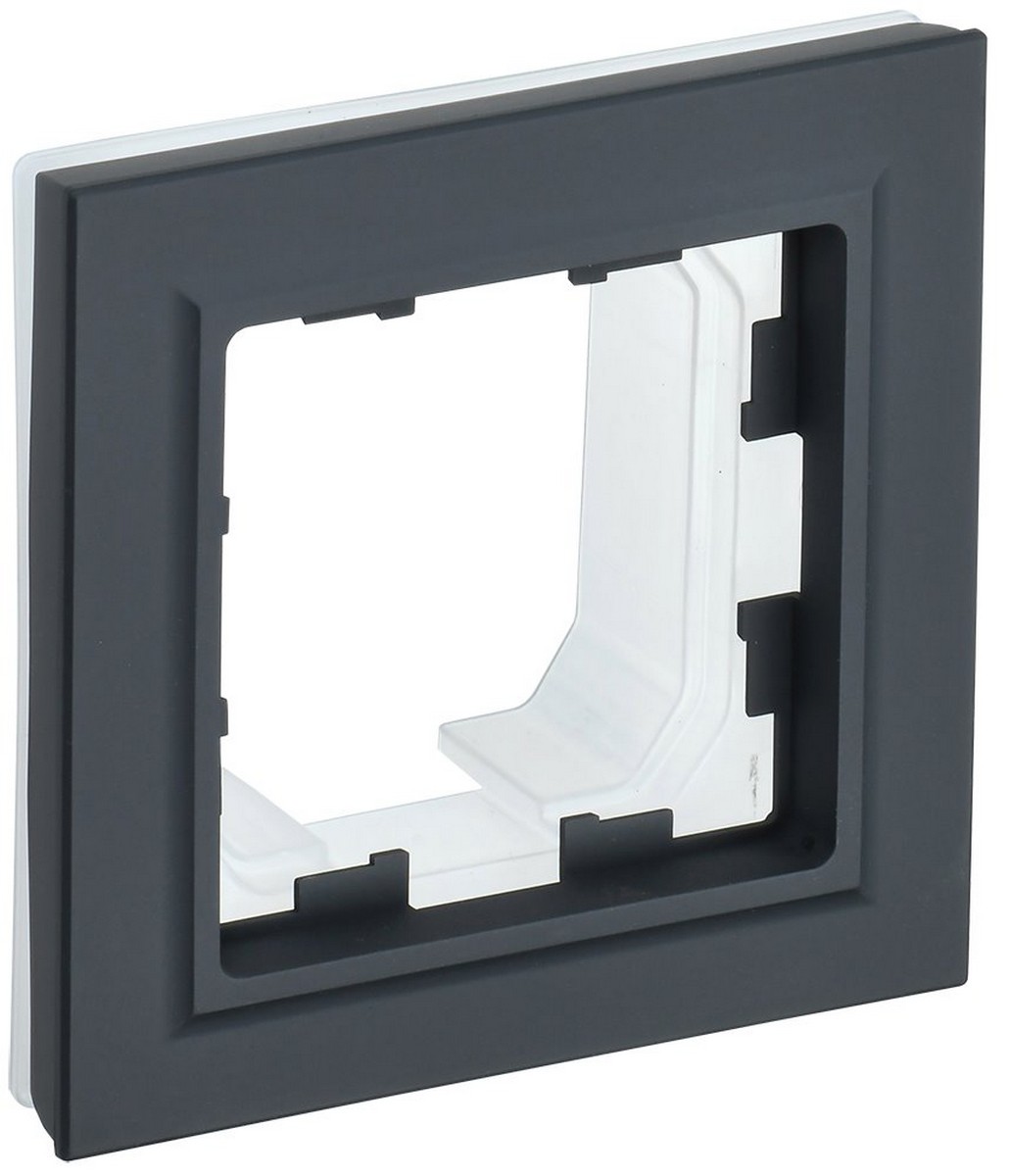 Рамка IEK BRITE 1-местная IP44 РУ-1-БрГ-44 графит BR-M12-44-K53